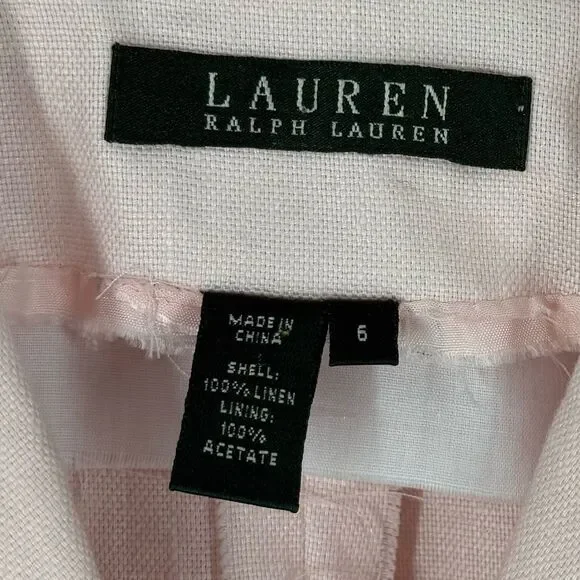 Lauren Ralph Lauren Linen Blazer in Light Pink | Size 6 - Picture 6 of 6